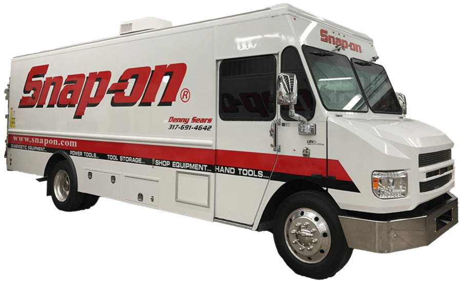 Snap-on truck with tinted windows